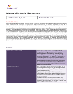 Periurethral Bulking Agents for Urinary Incontinence