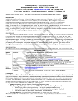 Syllabus () - Augusta University
