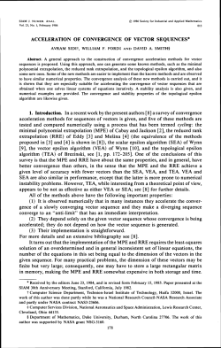 Acceleration of convergence of vector sequences