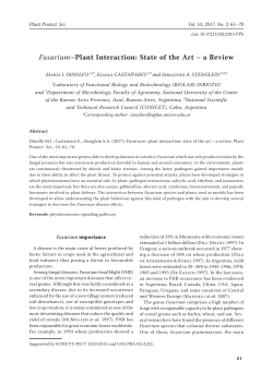 Fusarium–Plant Interaction: State of the Art – a Review