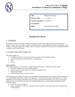 HR 020 Background Check - Northshore Technical Community