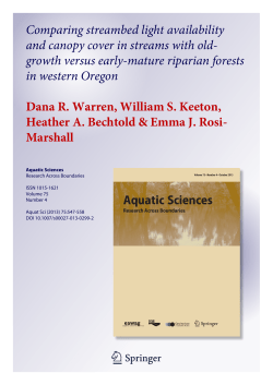 Comparing streambed light availability and canopy cover in streams