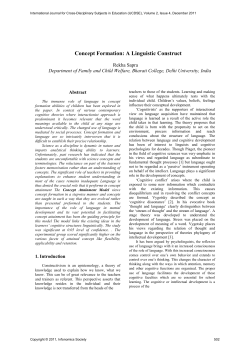 Concept Formation: A Linguistic Construct