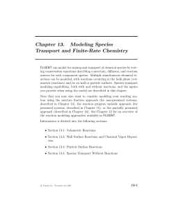 Chapter 13. Modeling Species Transport and Finite