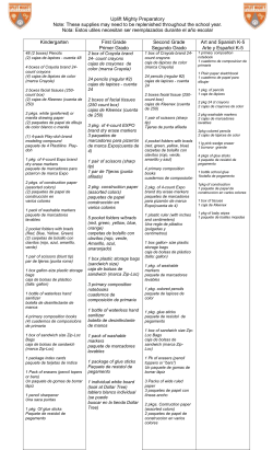 Kindergarten First Grade Primer Grado Second Grade Segundo