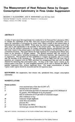 The Measurement of Heat Release Rates by Oxygen Consumption