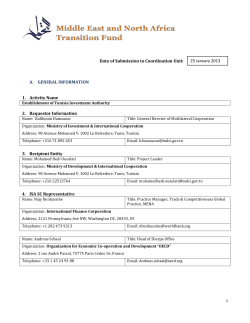 Set-up of Tunisia Investment Authority Proposal