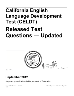 (CELDT) Released Test Questions