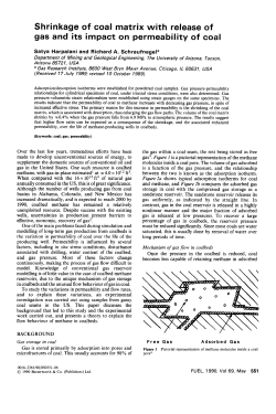 Shrinkage of coal matrix with release of gas and its impact on