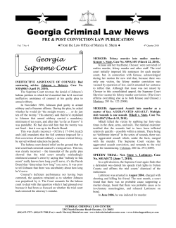 GA Criminal Law News Q4 2010 - Federal Criminal Law Center