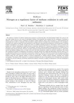 Nitrogen as a regulatory factor of methane oxidation in soils and