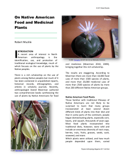 On Native American Food and Medicinal Plants