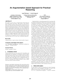 An Argumentation&rsaquo;based Approach for Practical Reasoning