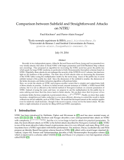 Comparison between Subfield and Straightforward Attacks on NTRU