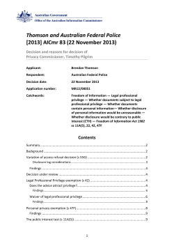 2013 AICmr 83 Thomson and Australian Federal Police