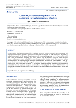 Ozone (O3): an excellent adjunctive tool in medical and surgical