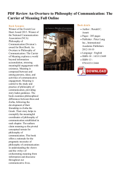 PDF Review An Overture to Philosophy of