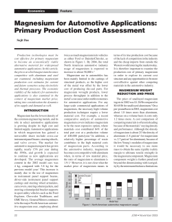 Magnesium for automotive applications: Primary production