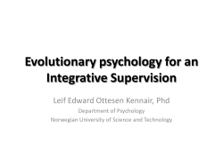 Evolutionary psychology for an Integrative Supervision