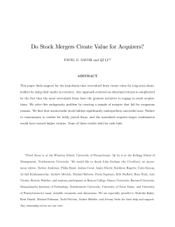 Do Stock Mergers Create Value for Acquirers?