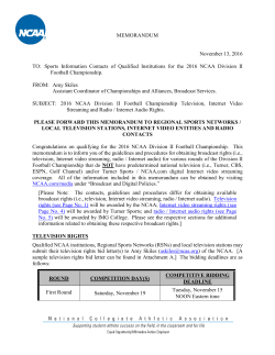 MEMORANDUM November 13, 2016 TO: Sports