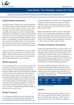 Fact Sheet: The Swedish market for Gold
