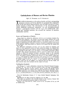 Carbohydrates of Human and Bovine Platelets