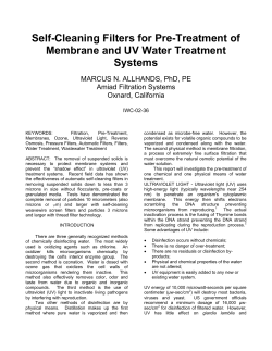 Self-Cleaning Filters for Pretreatment of Membrane and UV Water