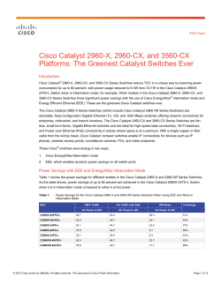 Cisco Catalyst 2960-X, 2960-CX, and 3560