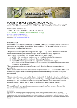 Gravitropism Demonstrator Materials and Notes