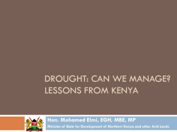 drought: can we manage? lessons from kenya