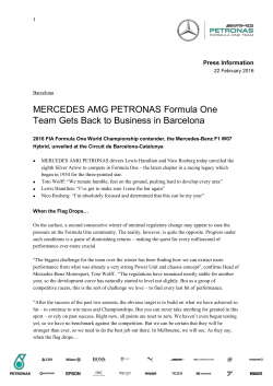 Press Information 22 February 2016 Barcelona MERCEDES AMG