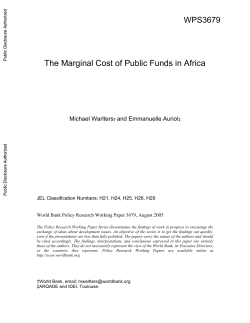 The Marginal Cost of Public Funds in Africa