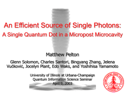 An Efficient Source of Single Photons: A Single Quantum Dot in a