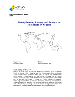 Strengthening Energy and Ecosystem Resilience in Nigeria