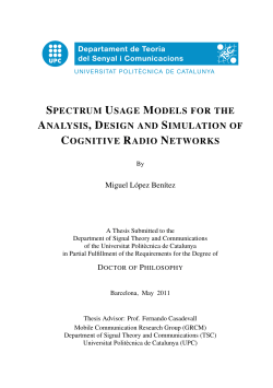 Spectrum Usage Models for the Analysis, Design and Simulation of