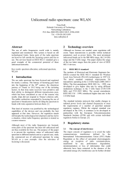 Unlicensed radio spectrum: case WLAN