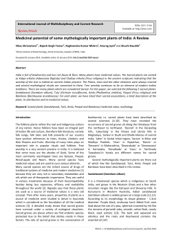 Medicinal potential of some mythologically important plants of India