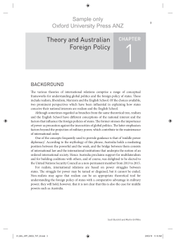 Theory and Australian Foreign Policy