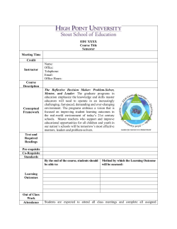 Meeting Time - High Point University