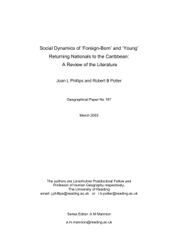 Social Dynamics of `Foreign-Born and Young Returning Nationals` to