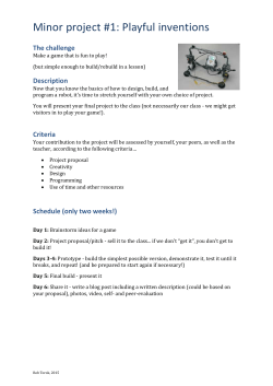 Minor Project 1 &ndash; Playful Inventions