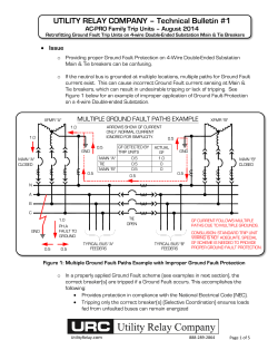 Technical Bulletin #1, Retrofitting Ground Fault Trip Units on 4