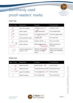 Commonly used proof-readersʼ marks