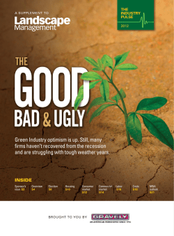 Green Industry optimism is up. Still, many firms haven`t recovered