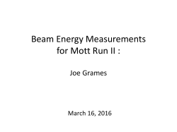 Beam Energy Measurement for Mott Experiment: Dry Run for Bubble ?