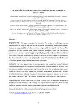 3.3. Fermentation of carbohydrates to ethanol by mixed microbial