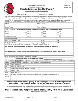 Diabetes Individual Health Plan - Stillwater Area Public Schools