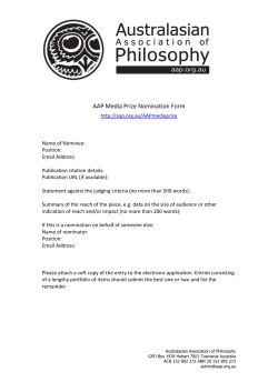 Nomination Form - Australasian Association of Philosophy