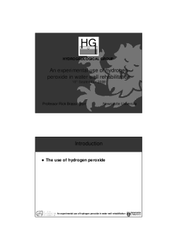 An experimental use of hydrogen peroxide in water well